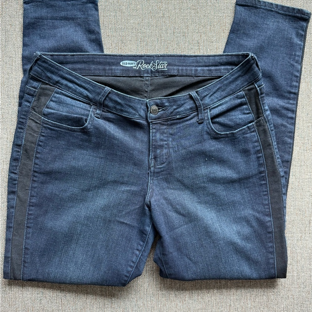 Old Navy Dark Blue Jeggings with Black Accents